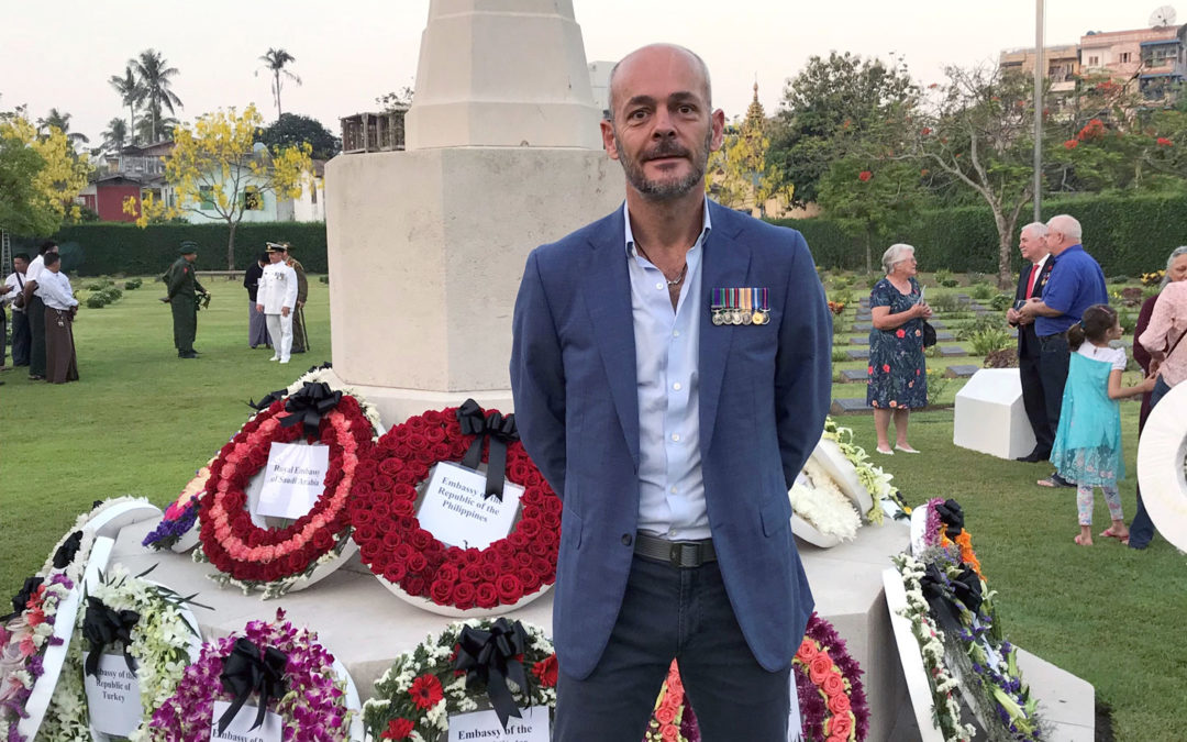 ANZAC Day memorial at Rangoon War Cemetery in Myanmar